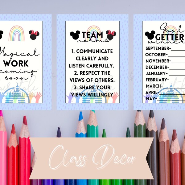 Magical Classroom Bundle-Data Binder-Class Decor-Rainbow Mouse