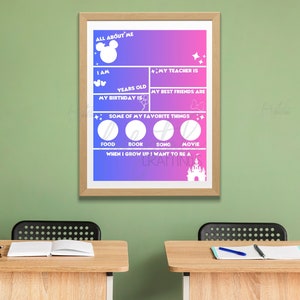 All About Me Magical Castle Classroom Poster