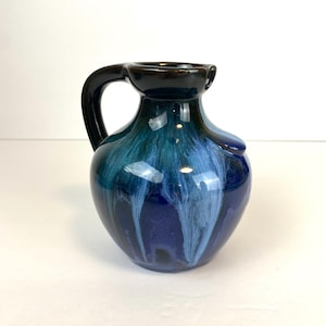 Blue and Green Drip Glaze Art Pottery Syrup Jug