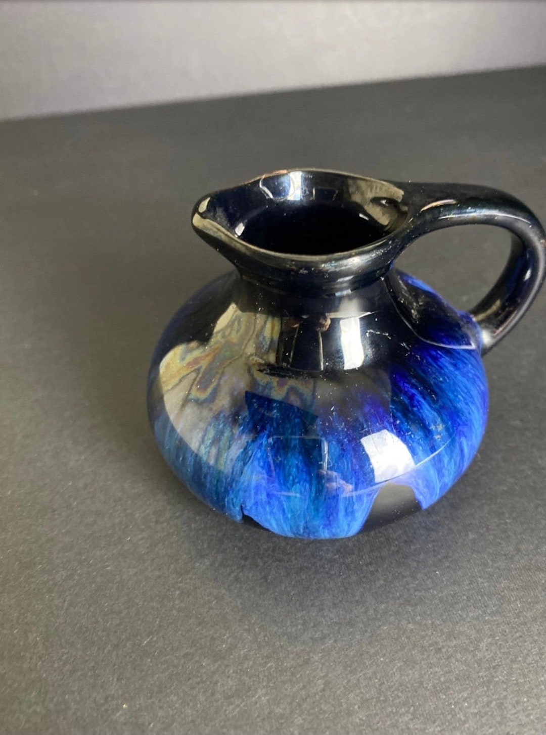 Blue Mountain Pottery Cobalt Blue Drip Glaze Jug, Made in Canada BMP - Etsy
