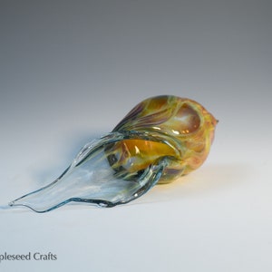 Blown Glass Sea Shell, Cosmic Flame, Hand Blown Glass Seashell Sculpture image 5