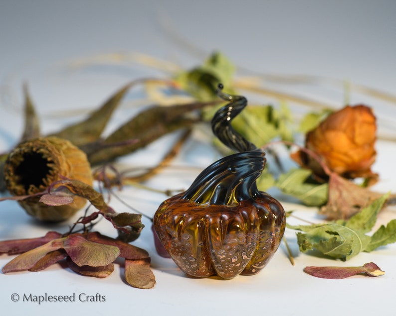 Mini Pumpkin Pumpkin Spice, Fantasy Glass Pumpkin, Handmade Flamework Glass image 9