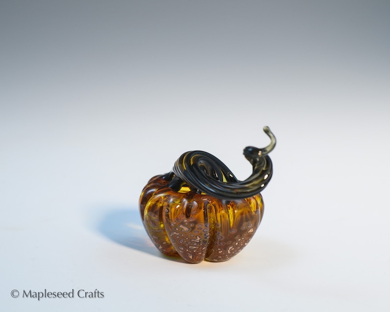 Mini Pumpkin Pumpkin Spice, Fantasy Glass Pumpkin, Handmade Flamework Glass image 3