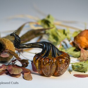 Mini Pumpkin Pumpkin Spice, Fantasy Glass Pumpkin, Handmade Flamework Glass image 7