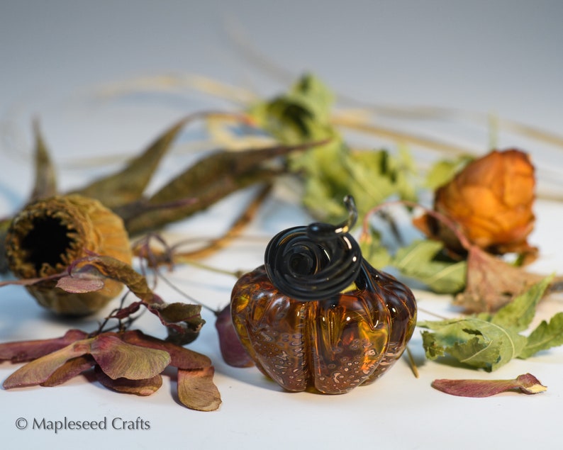 Mini Pumpkin Pumpkin Spice, Fantasy Glass Pumpkin, Handmade Flamework Glass image 4