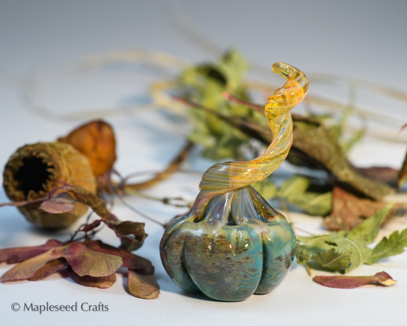 Mini Pumpkin Desert Dreams, Fantasy Glass Pumpkin, Handmade Flamework Glass image 4