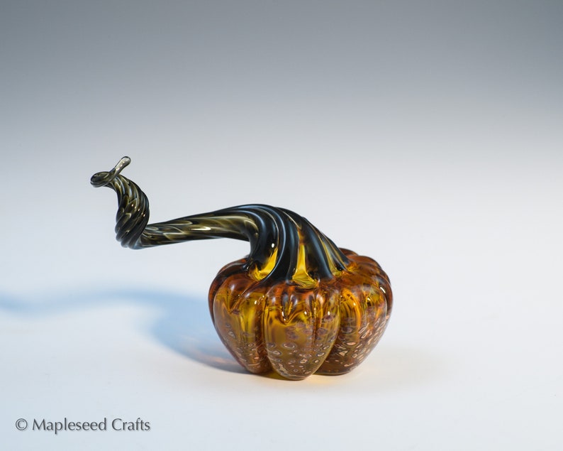 Mini Pumpkin Pumpkin Spice, Fantasy Glass Pumpkin, Handmade Flamework Glass image 1