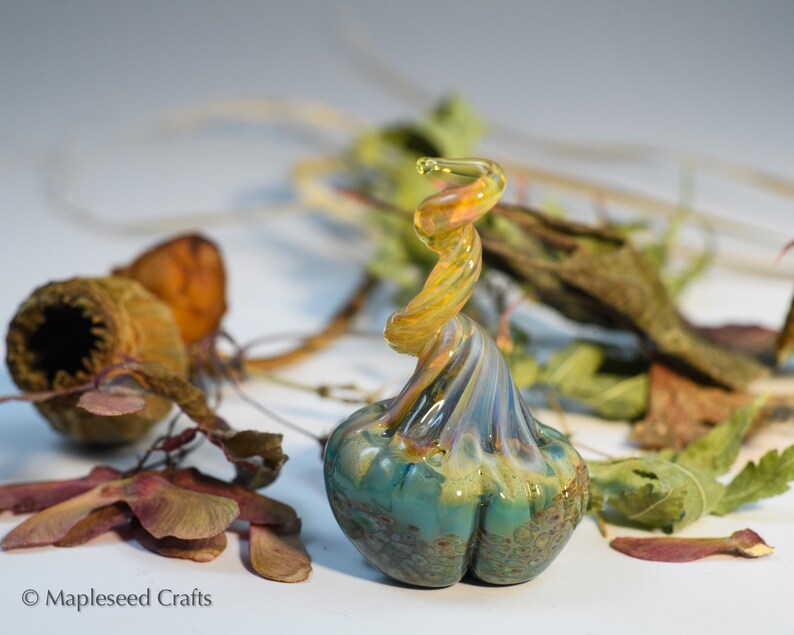 Mini Pumpkin Desert Dreams, Fantasy Glass Pumpkin, Handmade Flamework Glass image 7