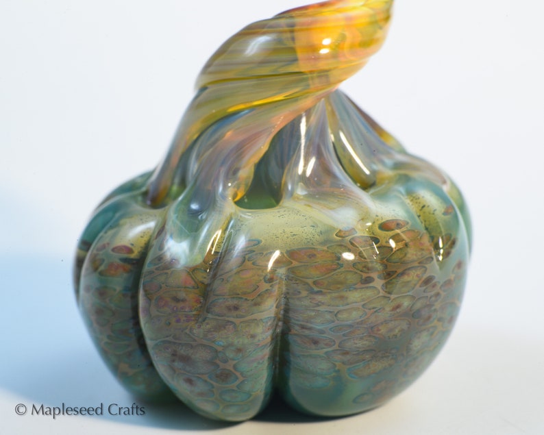 Mini Pumpkin Desert Dreams, Fantasy Glass Pumpkin, Handmade Flamework Glass image 10