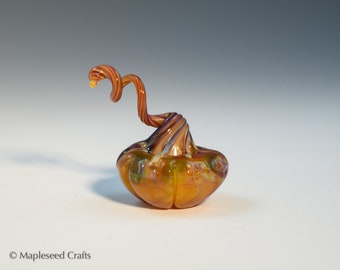 Mini Pompoen “Heks Snoep”, Fantasie Glazen Pompoen, Handgemaakt Vlamwerk Glas