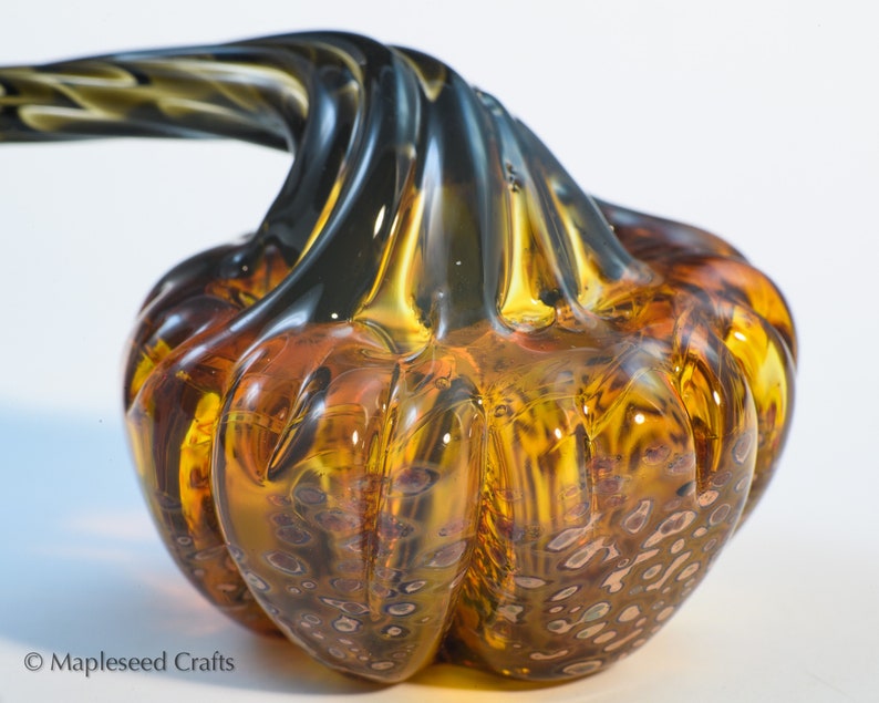 Mini Pumpkin Pumpkin Spice, Fantasy Glass Pumpkin, Handmade Flamework Glass image 10