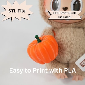 Labubu Pumpkin Handheld STL File for 3D Printing, Spooky Halloween Accessories for Pop Mart Doll, Cute Blind Box Figure Autumn Fall Spice