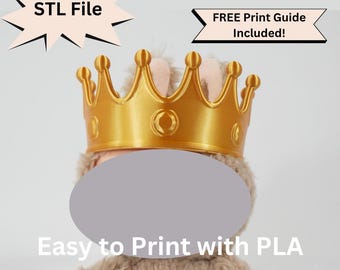 Blind Box Doll Mini Crown STL File for 3D Printing, King & Queen Hat for Iconic Monster Cute Figure Accessories Tiara DIY Outfit For Emperor