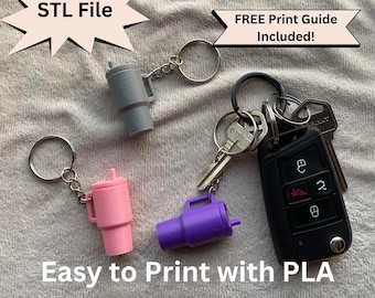 Mini Stanley Inspired Tumbler Keychain STL File, Stanley Cup 3D Print File With Removable Screw Cap, Digital Download Cute 40oz Tumbler Mug