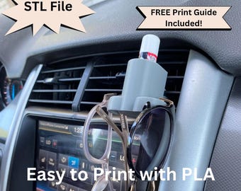 Archivo STL para soporte de lápiz labial para coche, soporte para bálsamo labial para ventilación, accesorio bonito para ventilación de coche, soporte para gafas de sol y anteojos, soporte para humectante.
