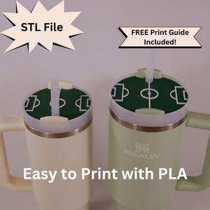 Sports Stanley Cup Topper, Lid Plate STL File for 3D Printing, 40oz 30oz Tumbler Accessories, Soccer, Baseball, Football Personalized Custom