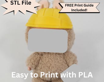 Archivo STL de casco de muñeca de caja ciega para impresión 3D, gorra en blanco para figura de monstruo icónica, lindos accesorios de casco de construcción, atuendo DIY