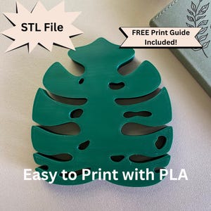 Monstera Attachment Head For Universal Headphone Holder, STL File for 3D Printing, Gaming Headset Cute & Cozy Desk Setup Decor Accessories