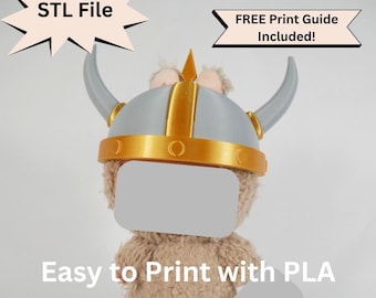 Casco vikingo para muñeca de caja ciega, archivo STL para impresión 3D, accesorios de Halloween para muñeca monstruo, sombrero de merodeador danés nórdico, linda figura de caja ciega