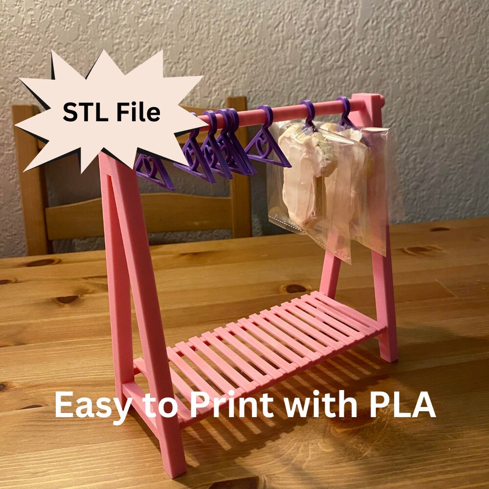 Decorated Cookie Rack STL File for 3D Printing, Mini Clothes Rack ...