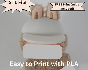 Gorra de béisbol para muñeca de caja ciega, archivo STL para impresión 3D, gorra en blanco para monstruo icónico, lindos accesorios para figuras, gorra Snapback, atuendo de softbol DIY