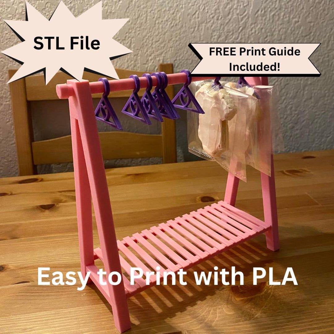 Decorated Cookie Rack STL File for 3D Printing, Mini Clothes Rack ...