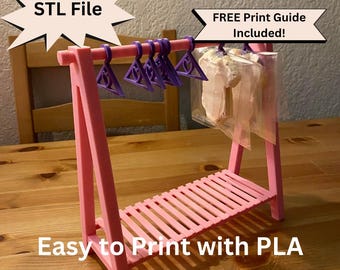 Estante para galletas decorado, archivo STL para impresión 3D, mini perchero para galletas, perchero para ropa, perchero, armario, descarga digital, mini cómoda.