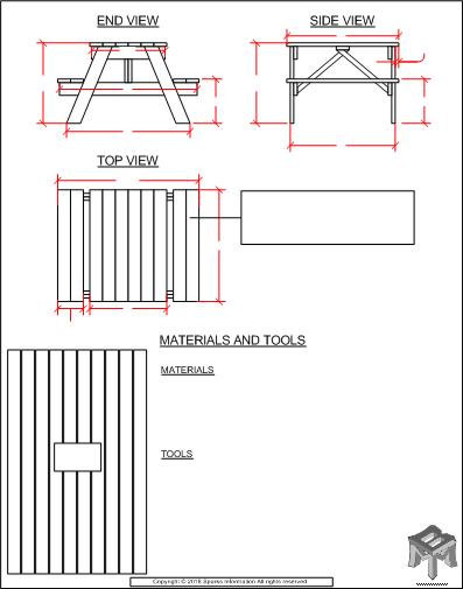 Picnic Table Plans With Step by Step Instructions Etsy