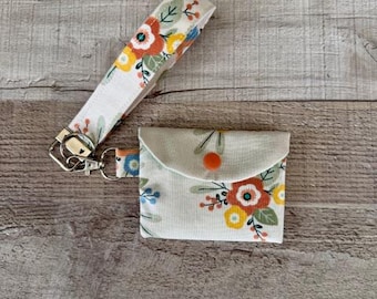 Handmade Keychain with Card Holder, Key Fob, Wristlet Wallet, Coin Purse, Teacher Gift, Gifts for Her