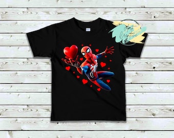 バレンタインデーのスパイダー、PNG、バレンタインデーのスーパーヒーロー、昇華、DTF