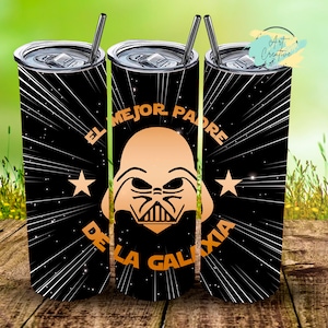 Tumbler Wrap Dad, 20 oz Straight Skinny Tumbler Papá, El Mejor padre de la Galaxia, Dia del padre, Sublimation