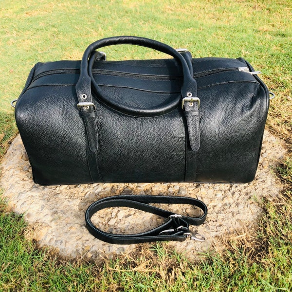 Duffel Bag - Genuine Leather Weekender, Versatile Gym Bag, Ideal Carry-On Luggage for Travelers