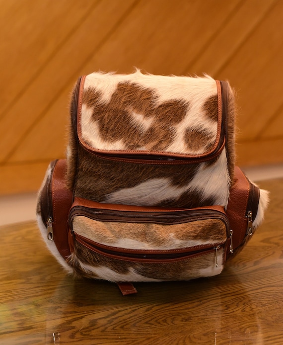 Cowhide Backpack Hair-On Pony Skin, Large Diaper Bag, Personalized