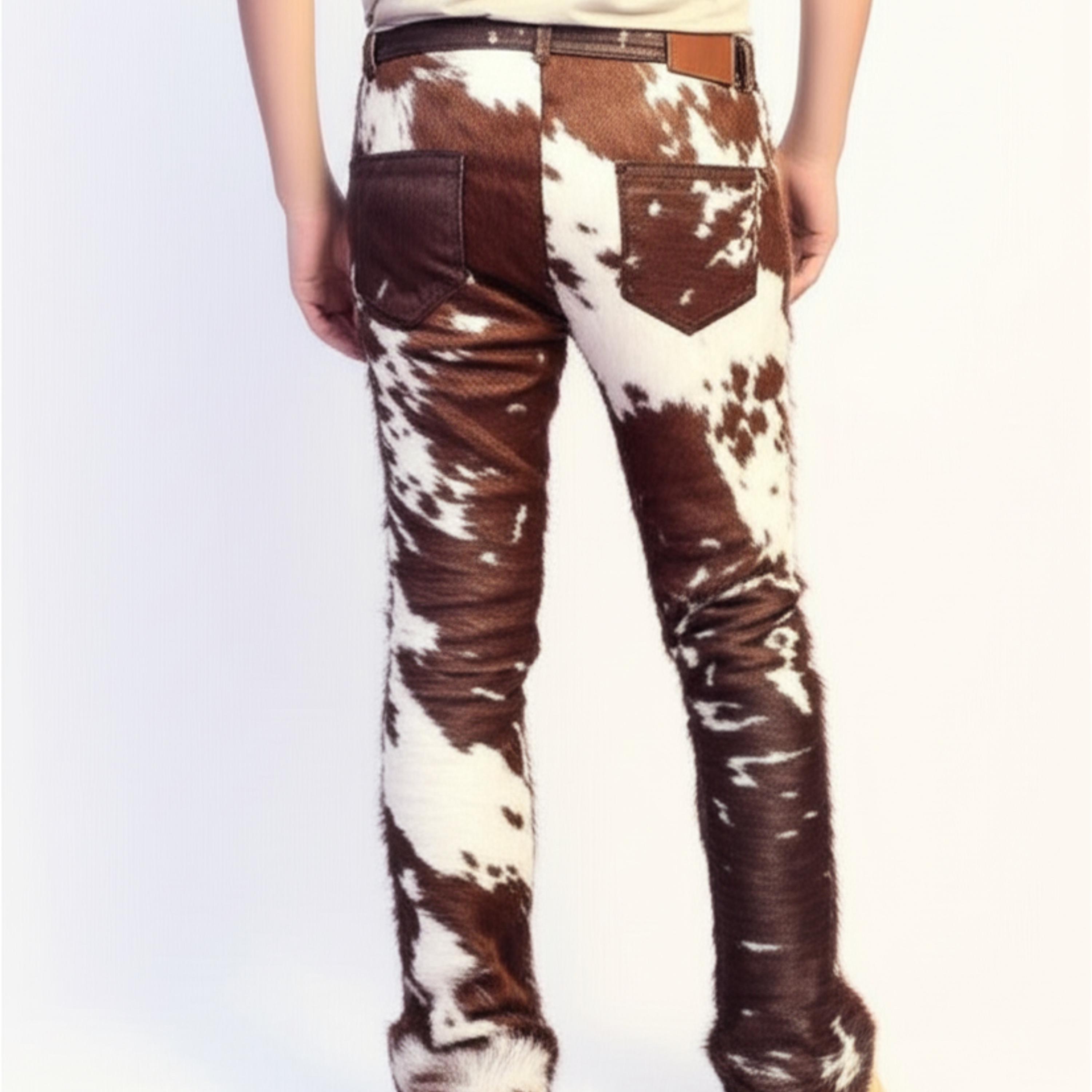 Hair-on Cowhide Leather Pants: Western Cowboy Rodeo Trousers - Etsy