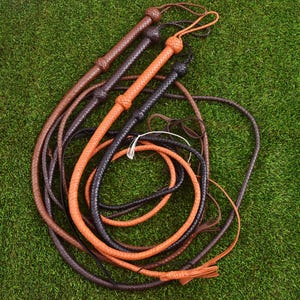 Bullwhip Hunter - Real Goat Leather | Handmade Leather Whip | Outdoor Western Gear | Durable Bull Whip for Training, Ranch