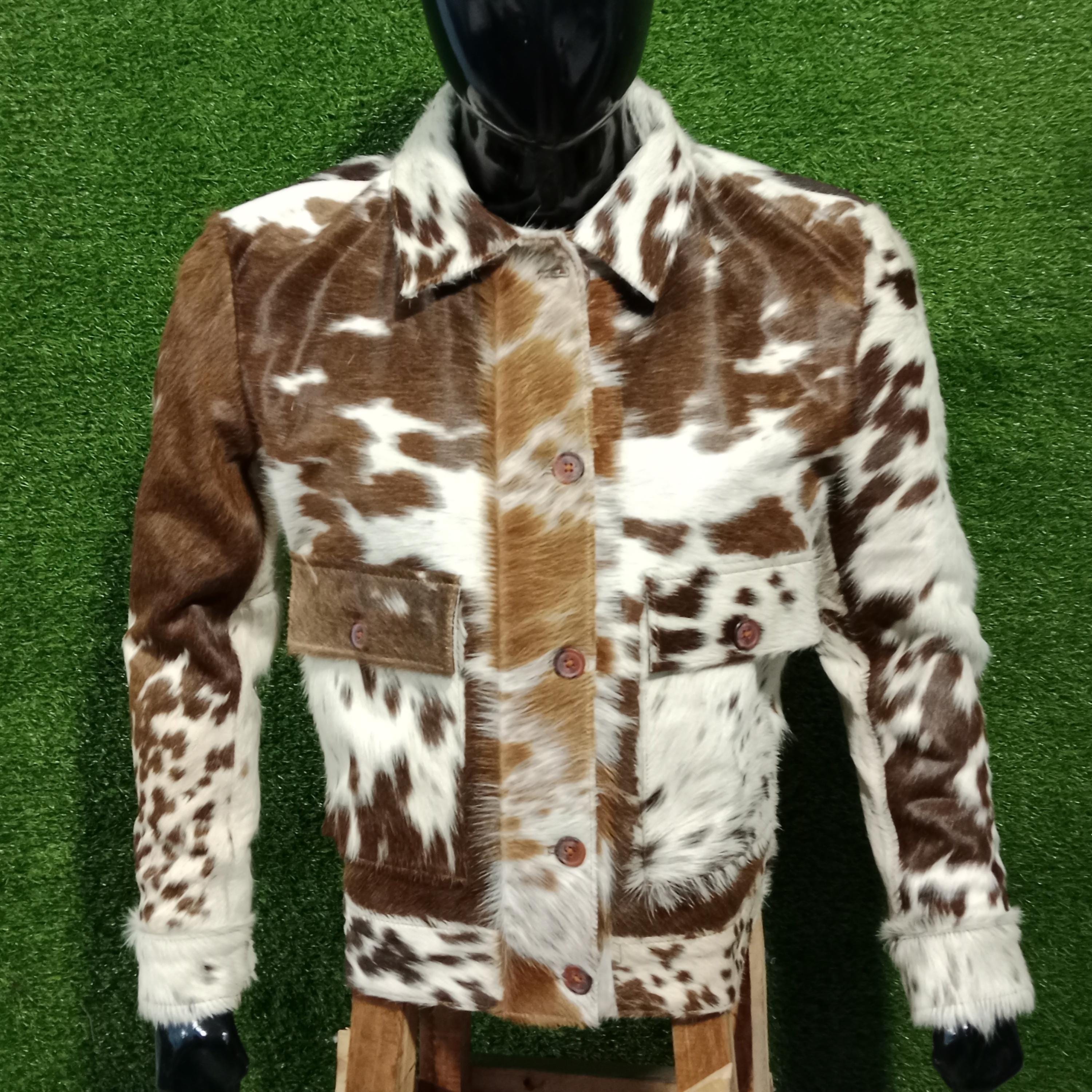 Real Cowhide Leather Jacket: Stylish Western Hair-on Hide - Etsy