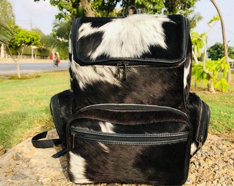 Cowhide Backpack Purse - Authentic Cow Skin Leather - Versatile Leather Bag for Backing or Diaper Use - Chic Gift Idea