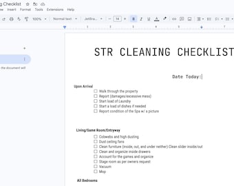 STR Reinigung Checkliste | Luxus Cabin Turnover Guide, Airbnb SOP