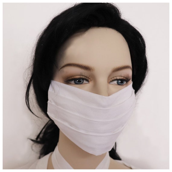 5 Stylish Yet Affordable Cloth Face Masks That You Can Buy on Etsy 6 100% Cotton Face Mask White Comfortable Reversible Reusable Washable Anti Dust Handmade in USA Unisex