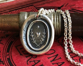 True Love Guides Me Wax Seal Pendant Necklace - Love Necklace - Love Guides the Way