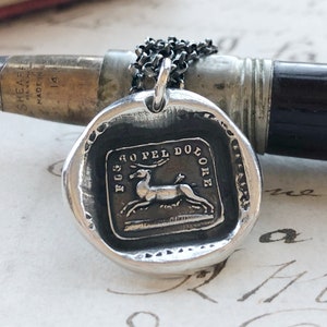 Endure - I Will Go On - antique Italian motto wax seal charm necklace - Inspirational Necklace - endure and move forward