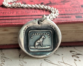 Dog Wax Seal Necklace - Friendship Necklace - symbolic of gratitude, thankfulness & acknowledgment - Gratitude Jewelry - Best Friend Gift