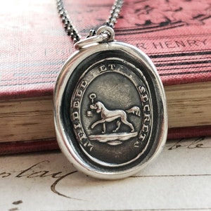 Fidele Et Secret Dog Pendant | Sterling Silver Wax Seal Necklace | Dog Necklace | Gift For Dog Lover | Friendship Necklace