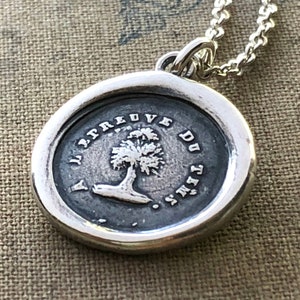 Wax Seal Necklace Tree - Friendship Gift  - Wax Seal Jewelry Sterling Silver - Steadfast - Through Thick and Thin - Faithful and Unwavering