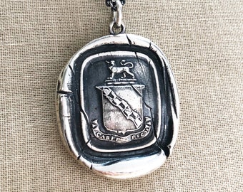 Carpe Diem Sterling Silver Wax Seal Crest - Cogli l'attimo