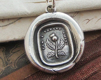 Thistle Wax Seal Necklace - Scottish Thistle Necklace - E2410