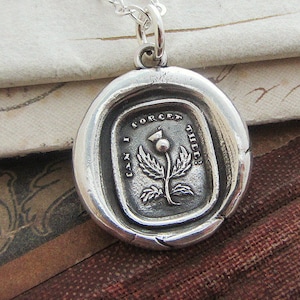 Thistle Wax Seal Necklace - Scottish Thistle Necklace - E2410