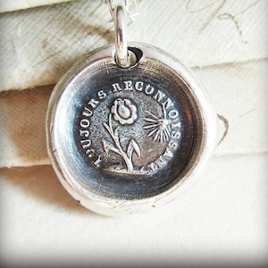 Collana con sigillo di ceralacca a forma di fiore... Ti sono grato - gioielli con sigillo di ceralacca francese - Collana della gratitudine - Sei il mio raggio di sole