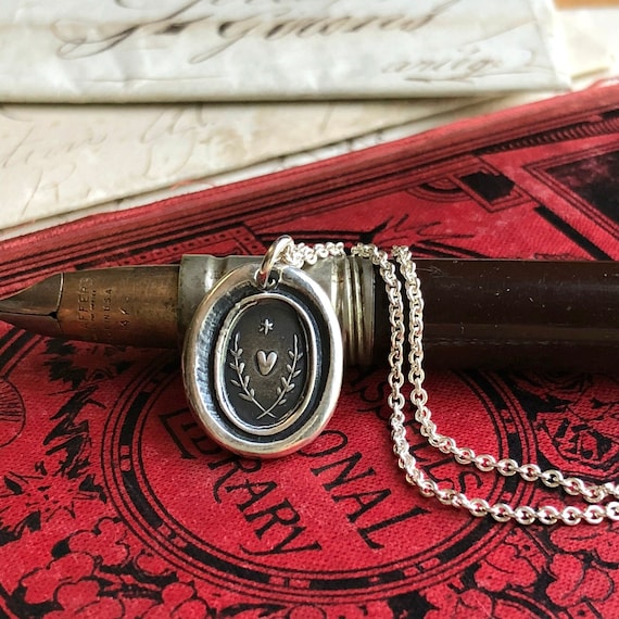 True Love Guides Me Wax Seal Pendant Necklace Love Necklace