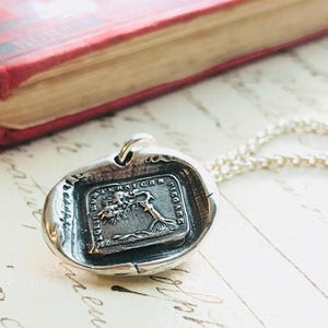 Bend Don't Break wax seal necklace - the Oak and the Reed Aesop Fable Charm